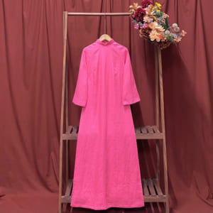 Áo Dài Hi Yên Handmade Linen Tưng Premium Màu Hồng TYMLIC(Không kèm quần)