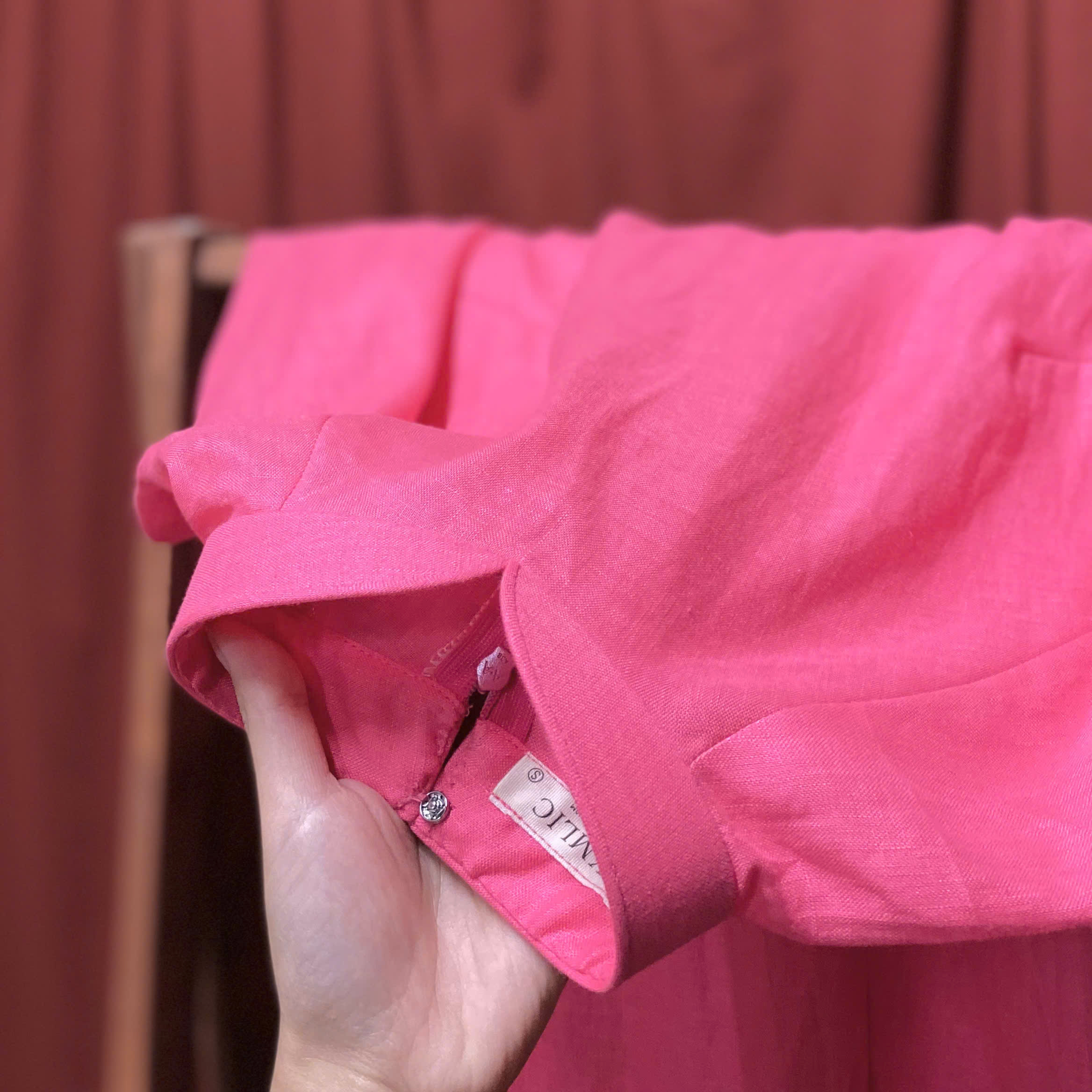 Áo Dài Hi Yên Handmade Linen Tưng Premium Màu Hồng TYMLIC(Không kèm quần) - Ảnh 7